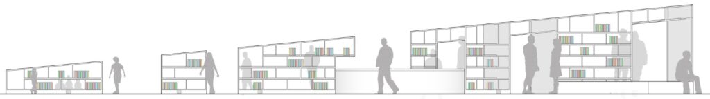 Dwight Library growing bookshelf