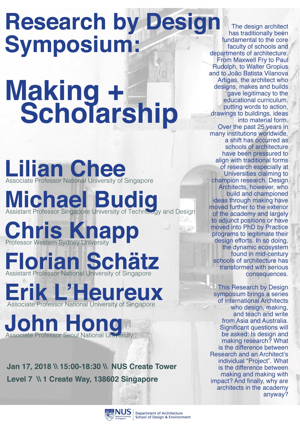 John Hong at Research by Design Symposium NUS